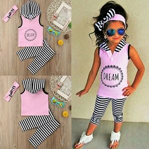 Kids Baby Girl 2T Hoodie Top Pants Striped Legging